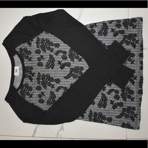 Black / grey paisley patterned long sleeved shirt